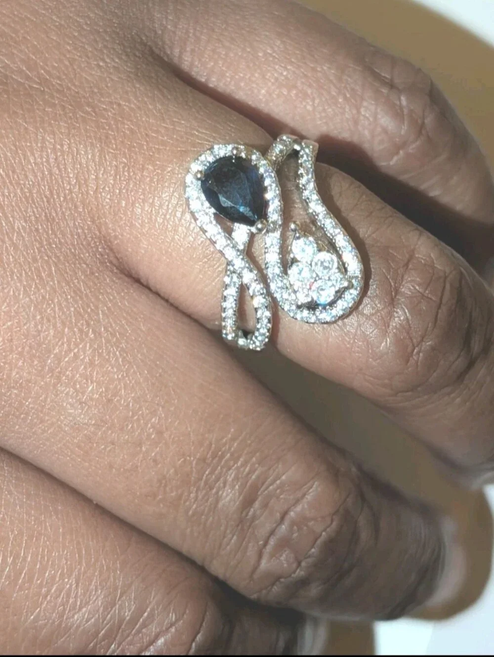 14k White Gold Plated 2.50 Ct Round Lab-Created Diamond Bypass Engagement Ring